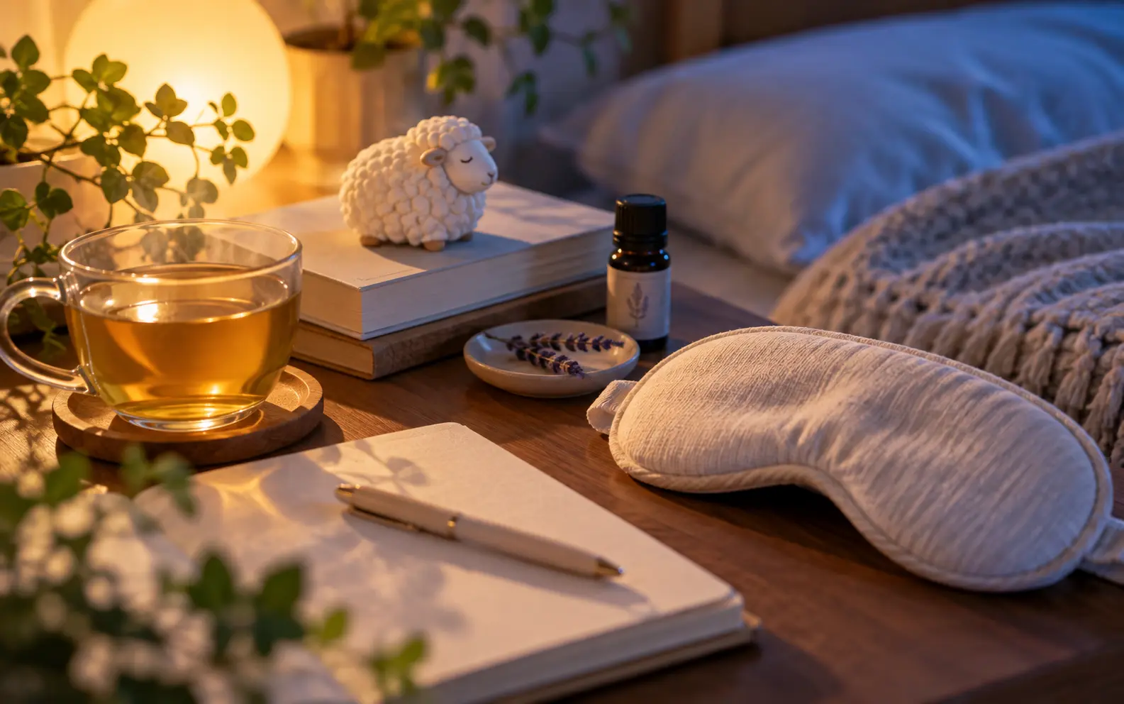 眠れない夜にリラックスして過ごすイメージ