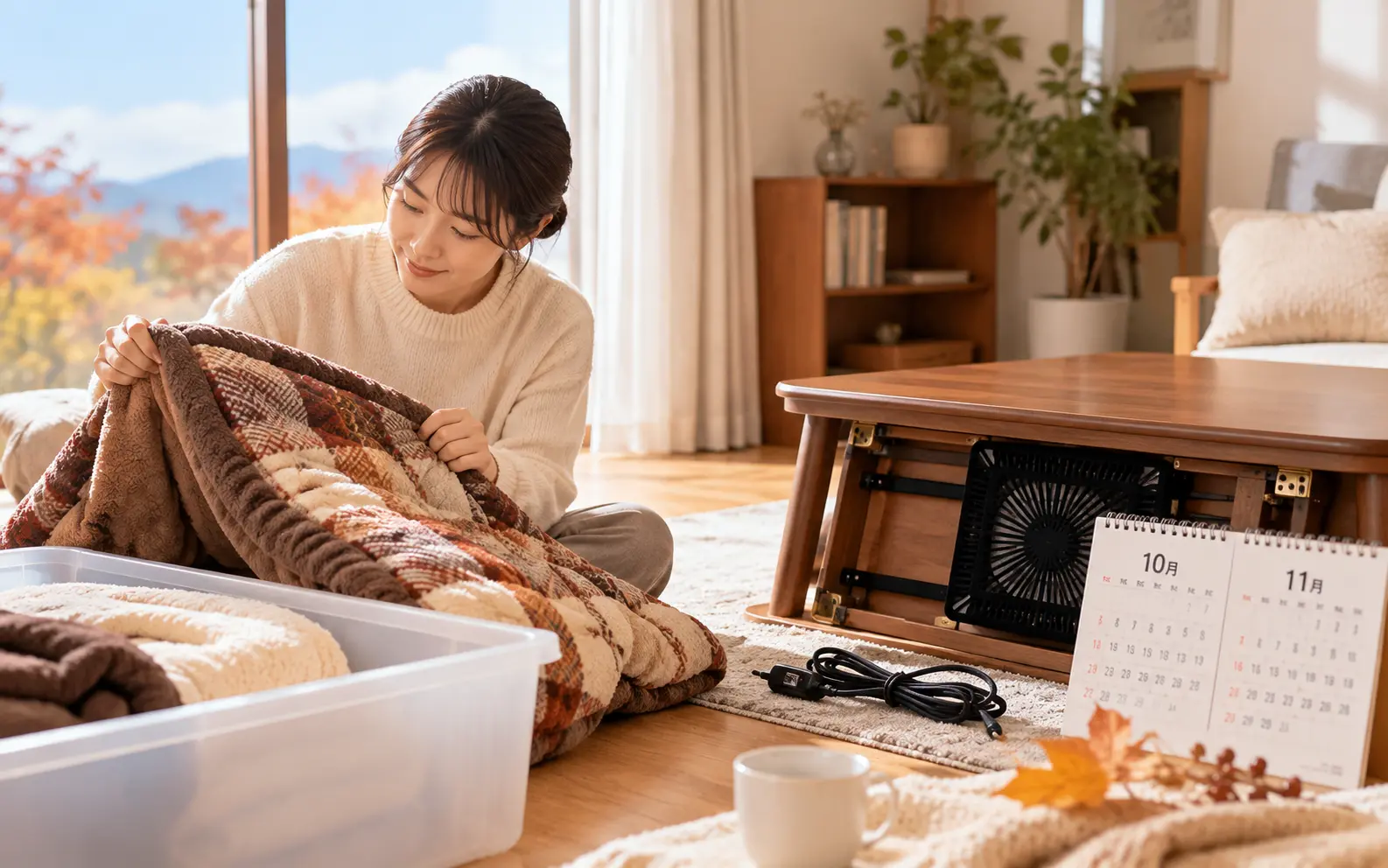 こたつを出す時期の目安を考えるイメージ